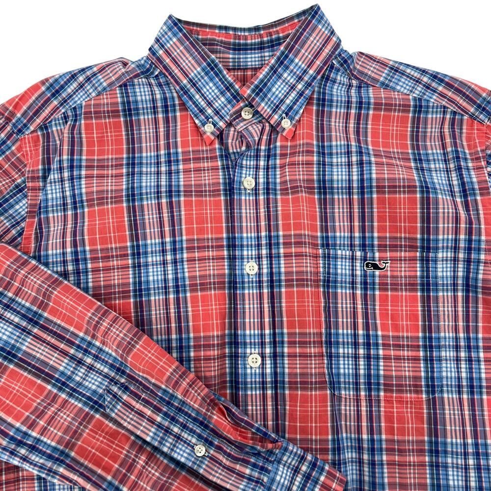 Vineyard Vines Slim Fit Tucker Shirt Men's Large‎ Plaid Long Sleeve Button Down